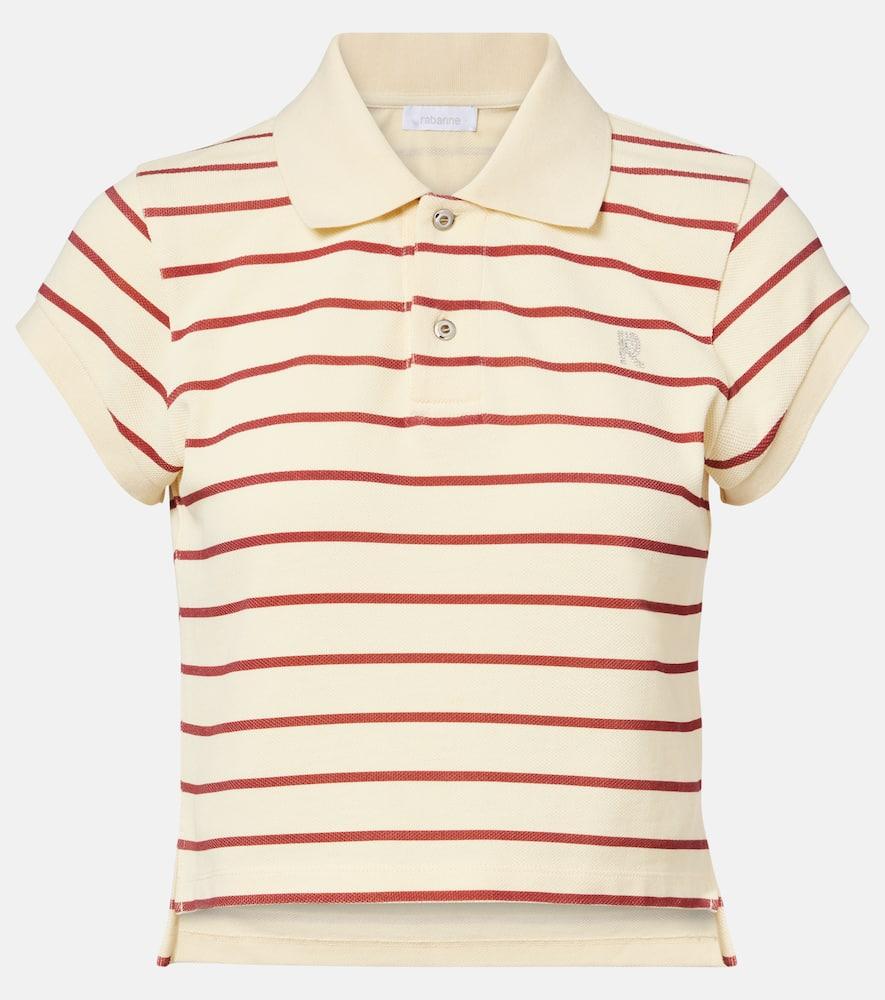rabanne striped cotton piqué polo shirt
