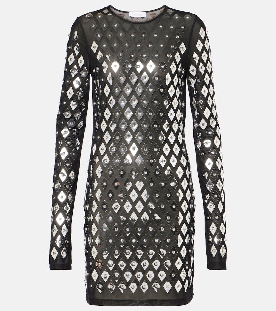 rabanne studded jersey minidress