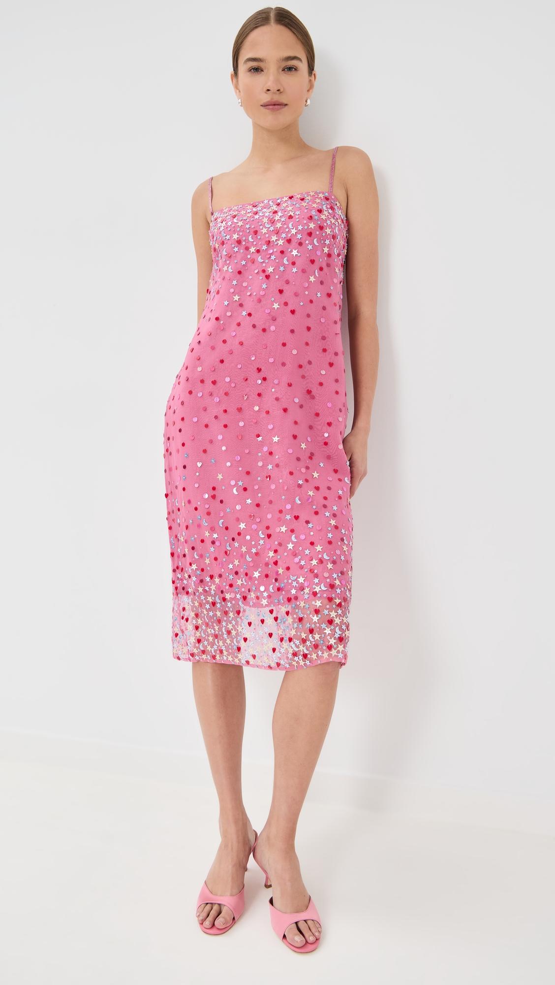 rachel embroidered silk slip dress