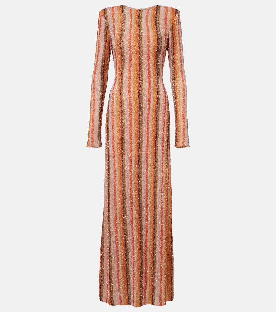 rachel gilbert isadora sequined striped gown