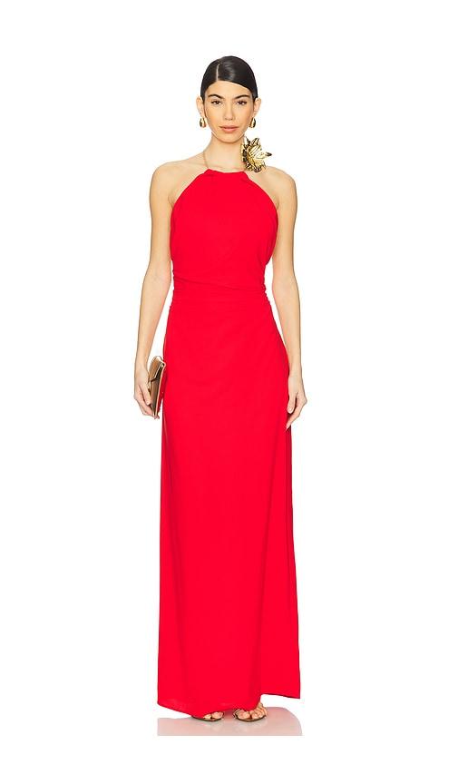 rachel gilbert raye gown in red.