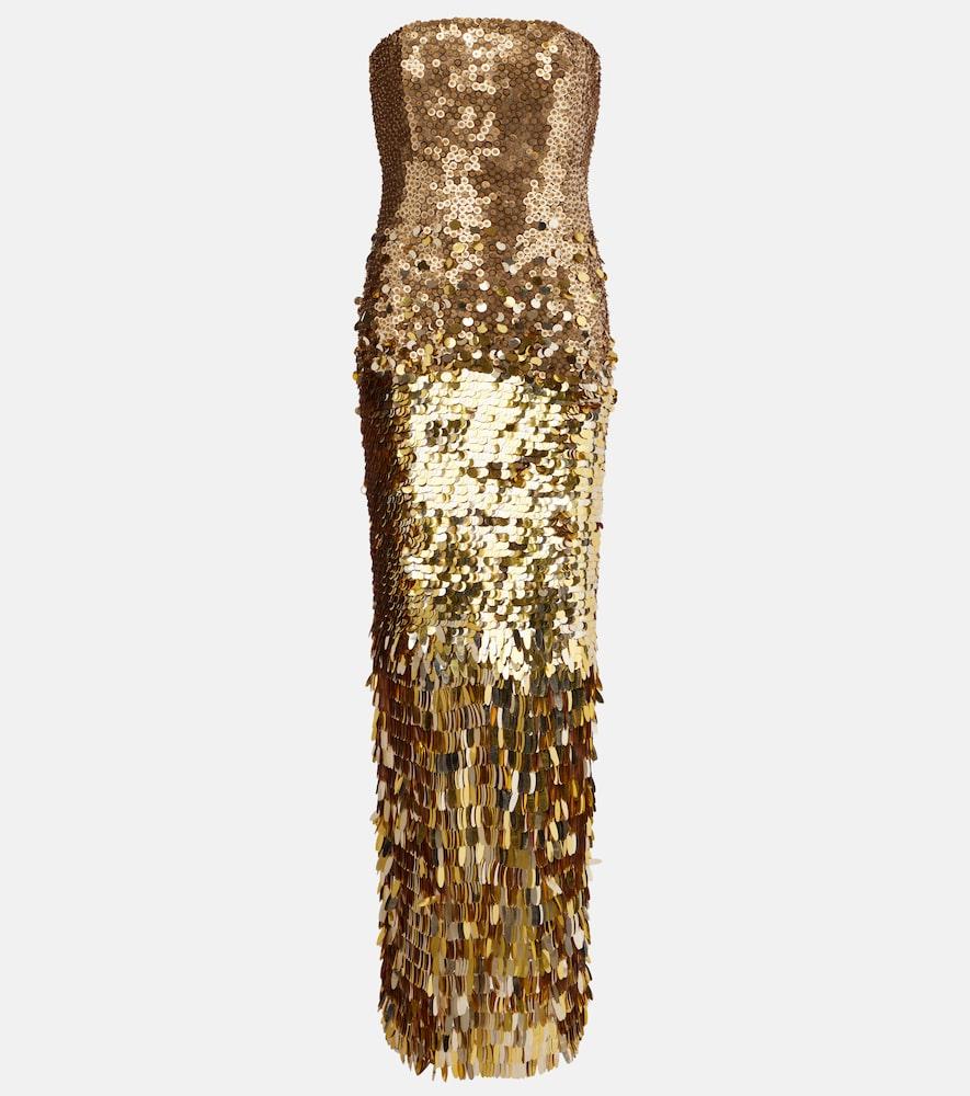 rachel gilbert remy sequined corset gown