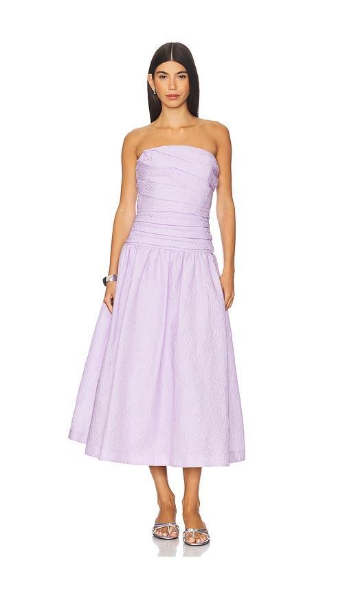 rachel gilbert sophia strapless dress in lavender.