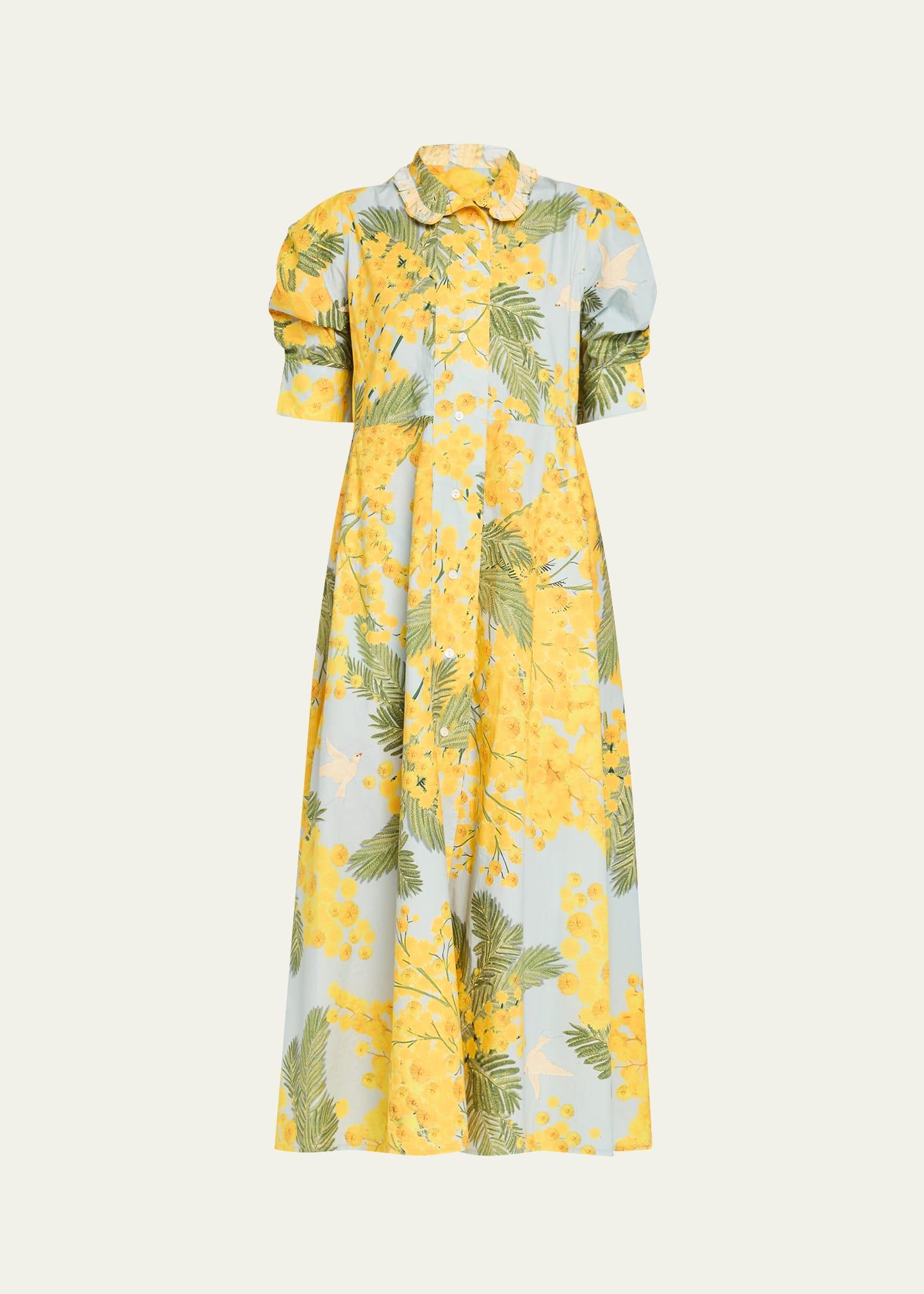 rachel scalloped knee-length kaftan dress