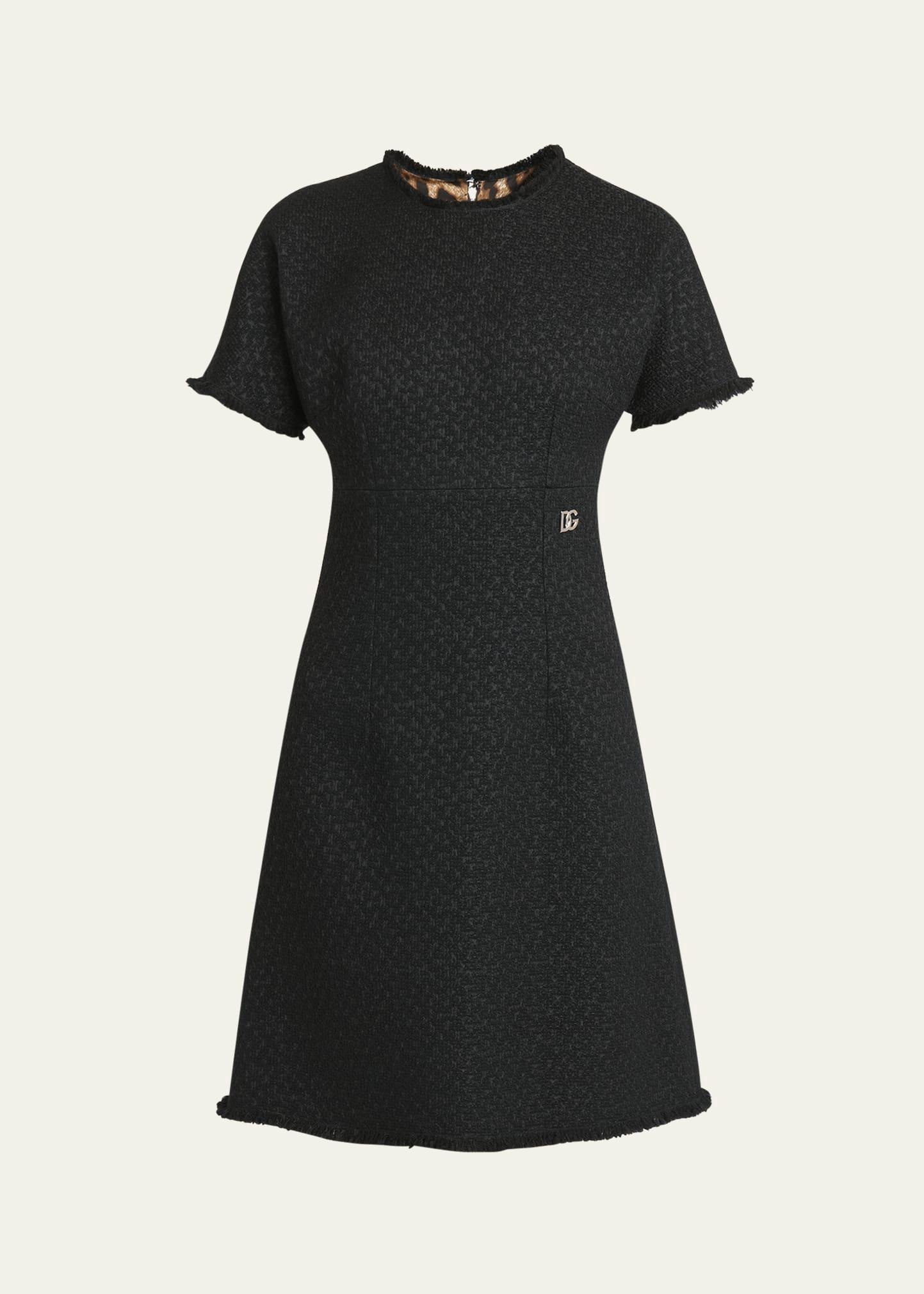 rachel tweed fringe short dress