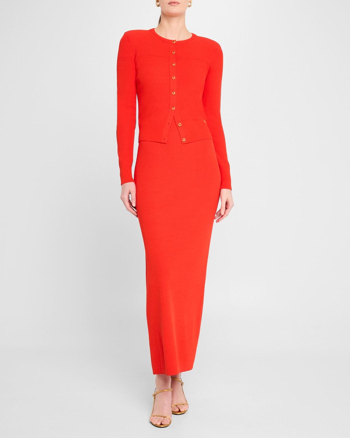 racking-knit scoop-neck sleeveless fine rib maxi dress