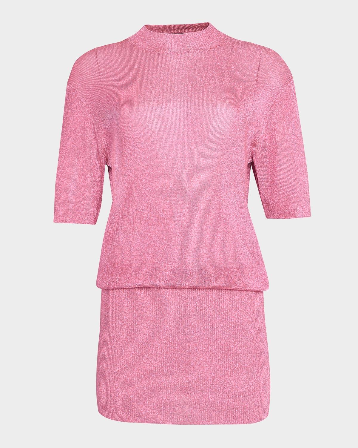 rae metallic knit mini dress