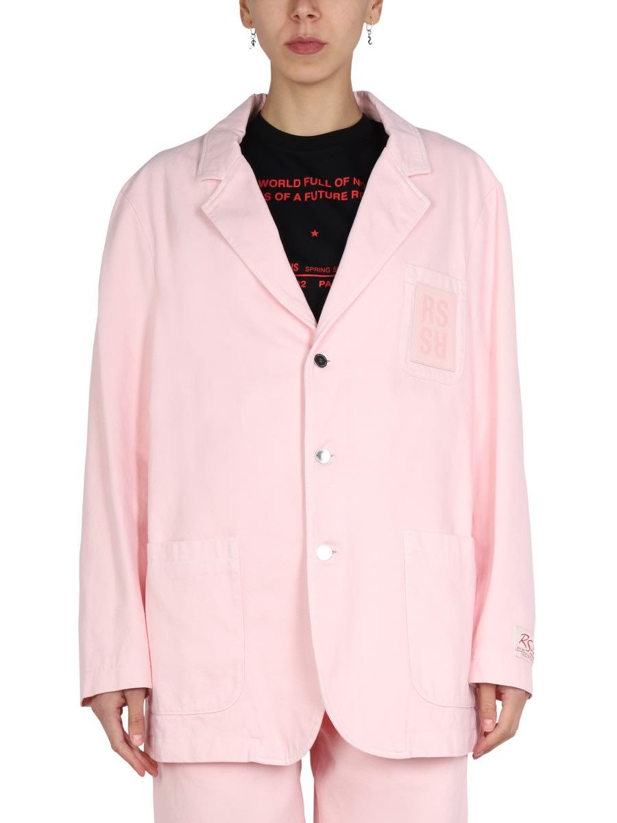 raf simons logo patch jacket