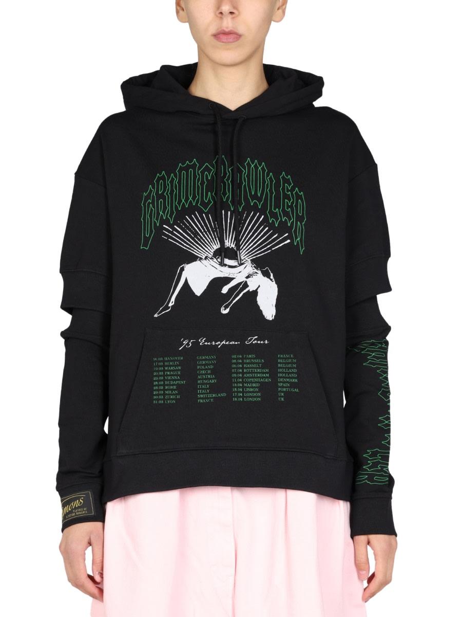 raf simons logo print sweatshirt