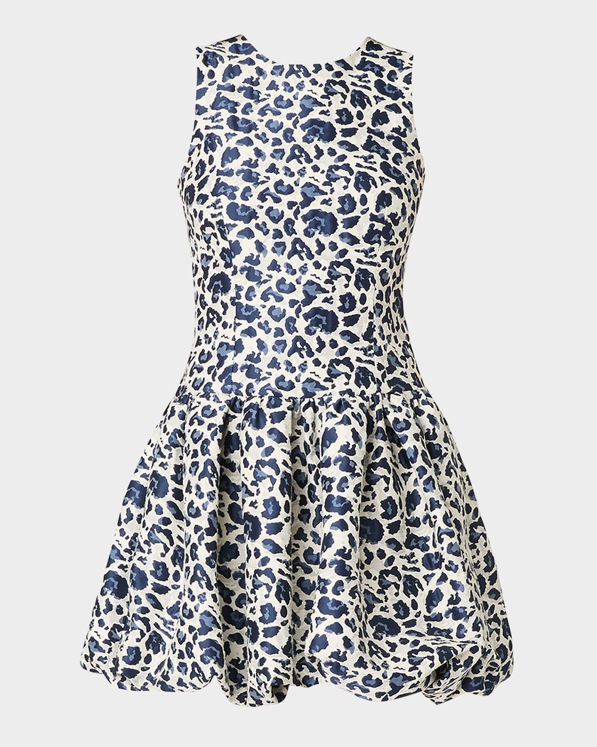 rafaella animal jacquard bubble mini dress