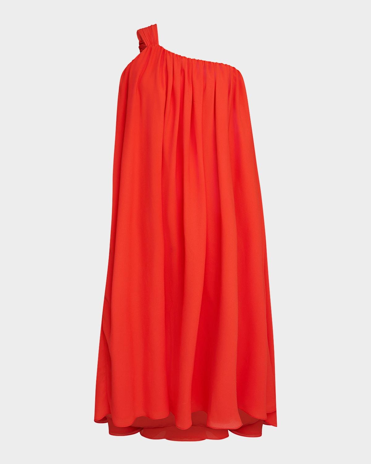 rafelle one-shoulder georgette midi dress