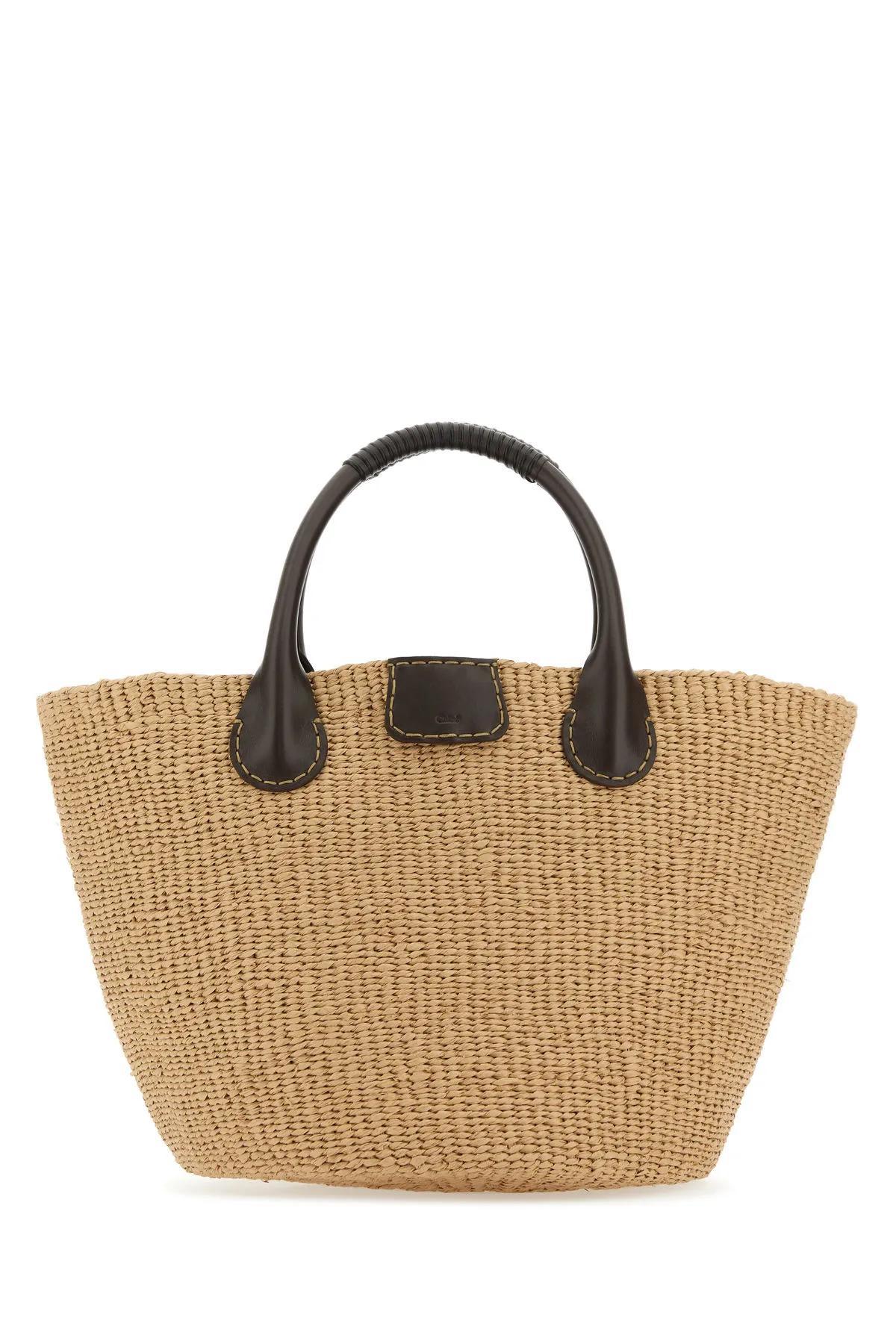 raffia large palma chloé x eres shopping bag
