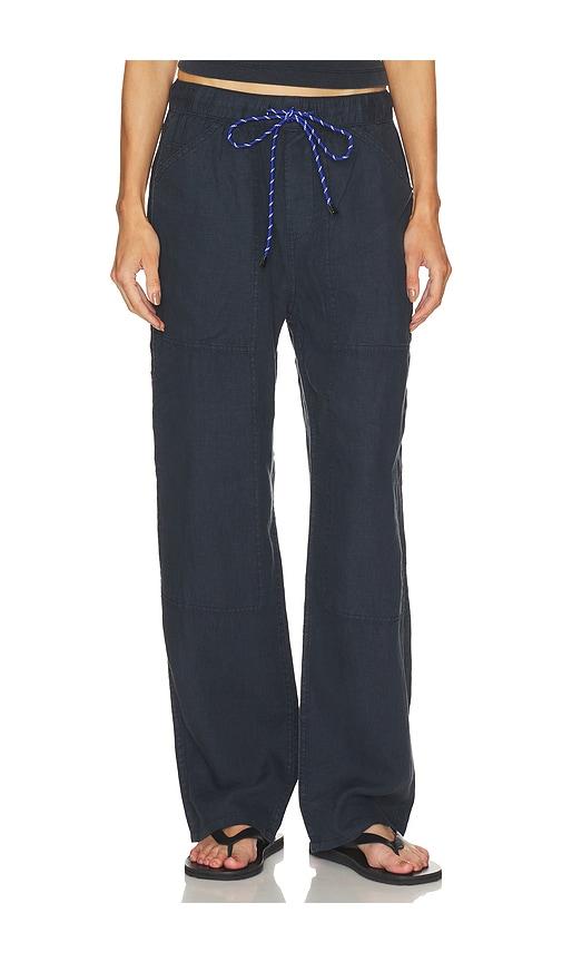 rag & bone atlas linen pant in navy.