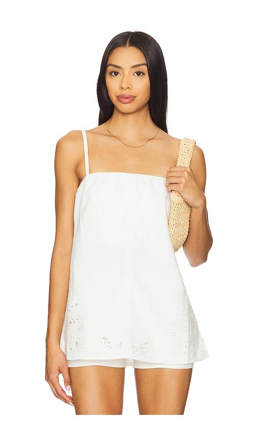 rag & bone aurora strapless top in white.
