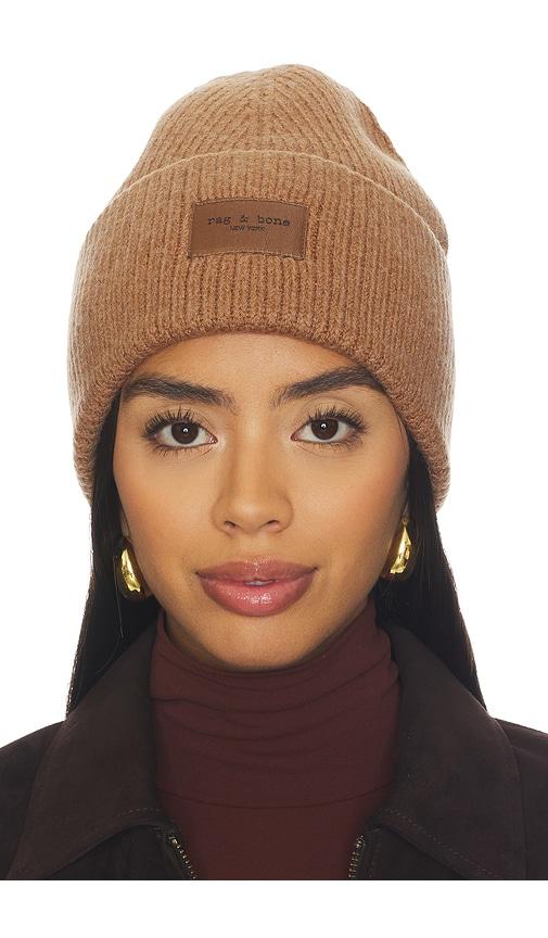 rag & bone blake beanie in cognac.