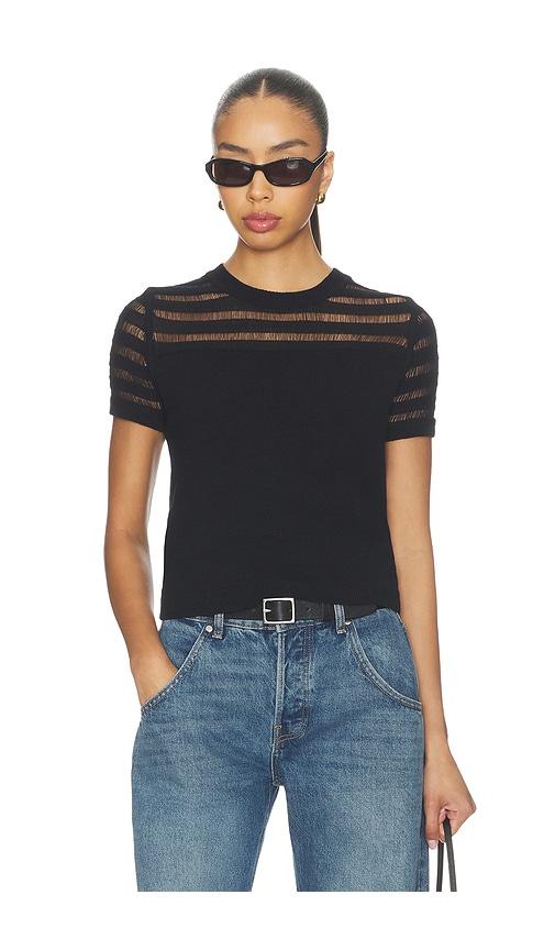 rag & bone britt short sleeve crew in black.