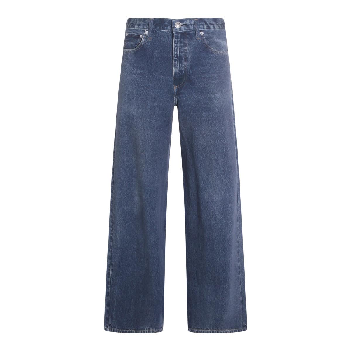 rag & bone dark blue cotton miramar terry jeans