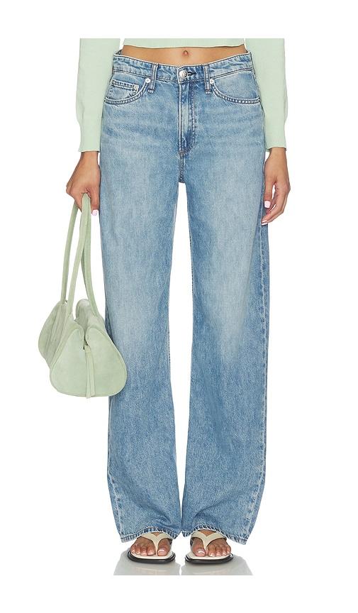 rag & bone featherweight logan wide jeans in blue.