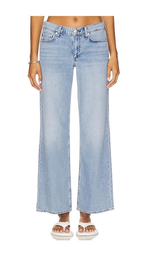 rag & bone featherweight saige low-rise ankle straight jeans in blue.