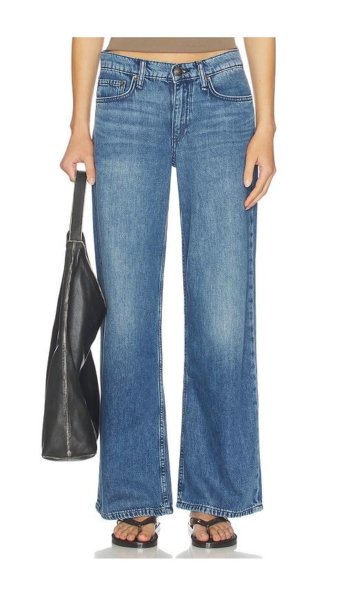 rag & bone featherweight saige low-rise ankle straight jeans in blue.