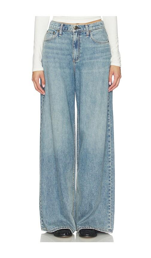 rag & bone featherweight sofie full wide jeans in blue.