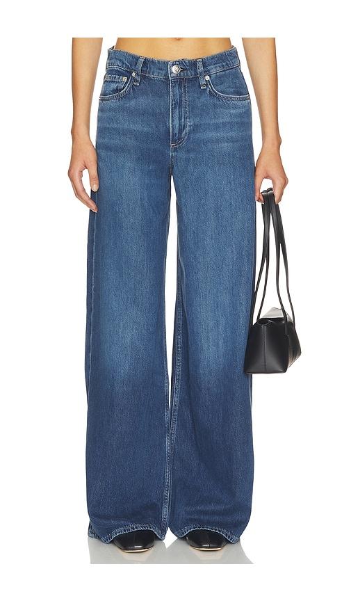 rag & bone featherweight sofie full wide jeans in blue.