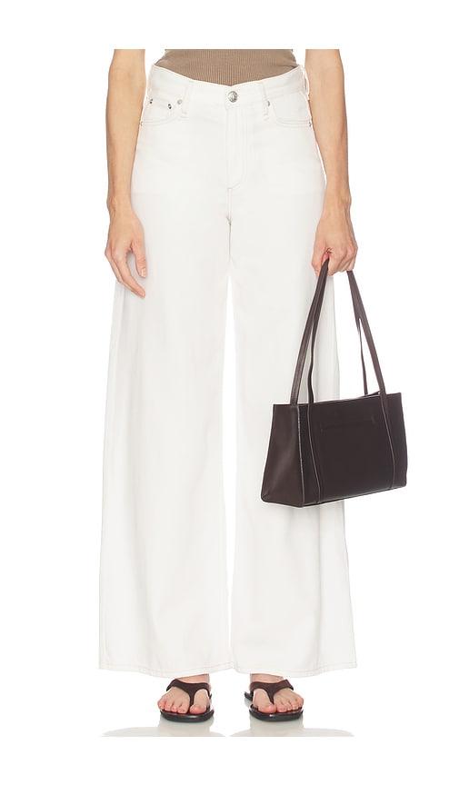 rag & bone featherweight sofie full wide jeans in white.