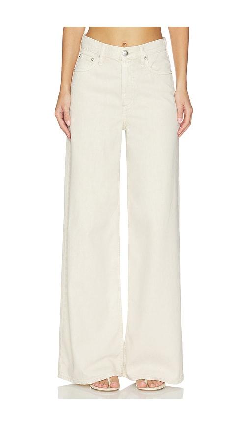 rag & bone featherweight sofie full wide leg jeans in cream.