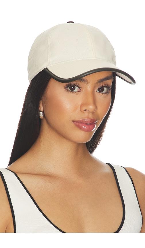 rag & bone harlow baseball cap in ivory.