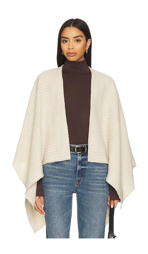 rag & bone joni waffle poncho in cream.