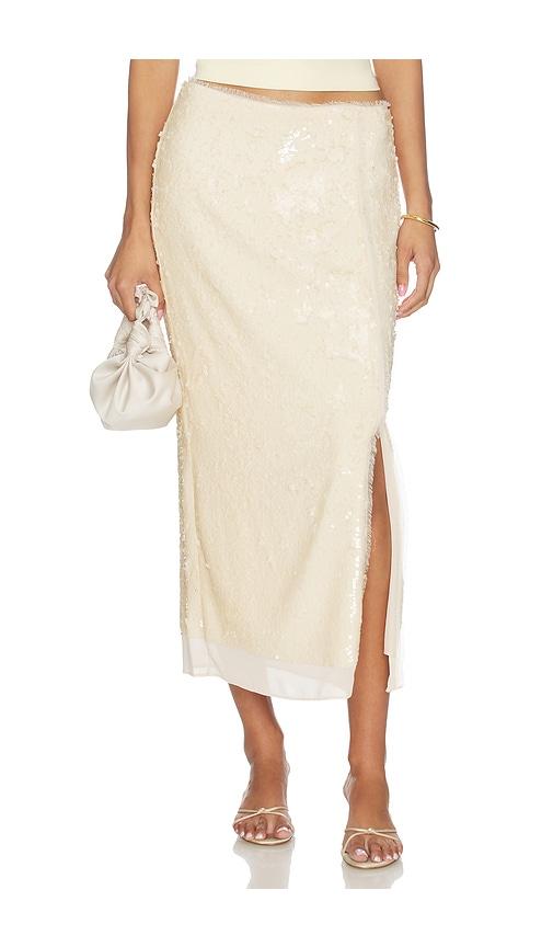 rag & bone kali sequin skirt in nude.