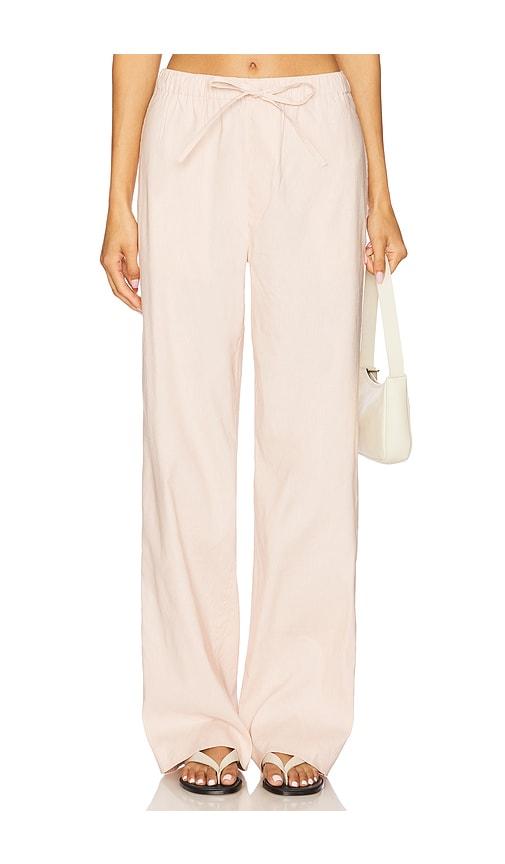 rag & bone logan linen beach pant in blush.