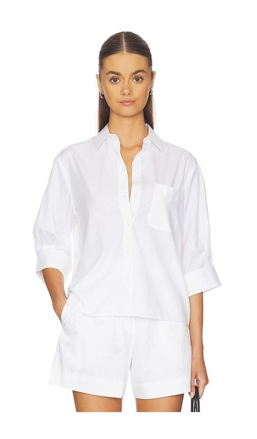rag & bone lucia poplin shirt in white.