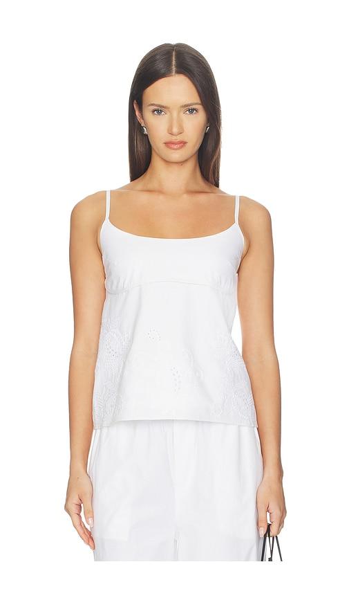 rag & bone maggie embroidered cami in white.