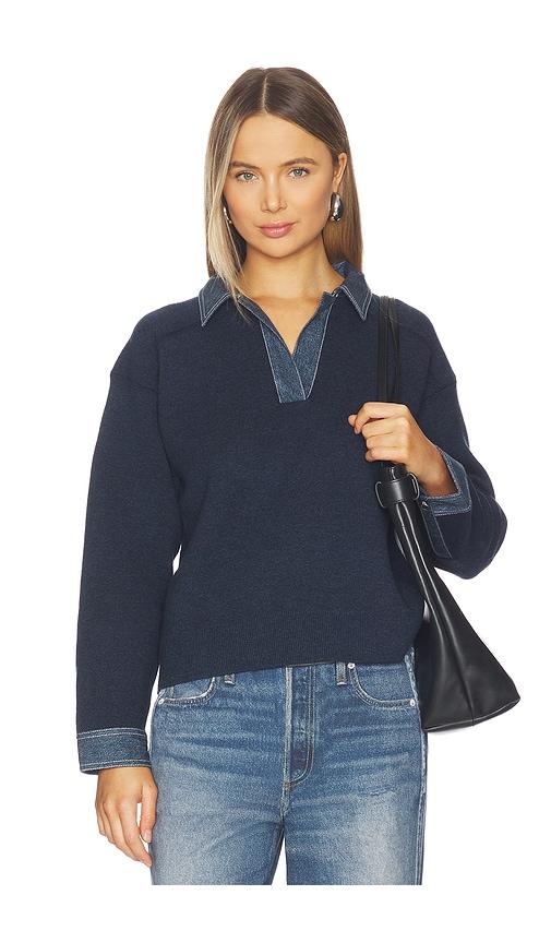 rag & bone marie denim polo in navy.