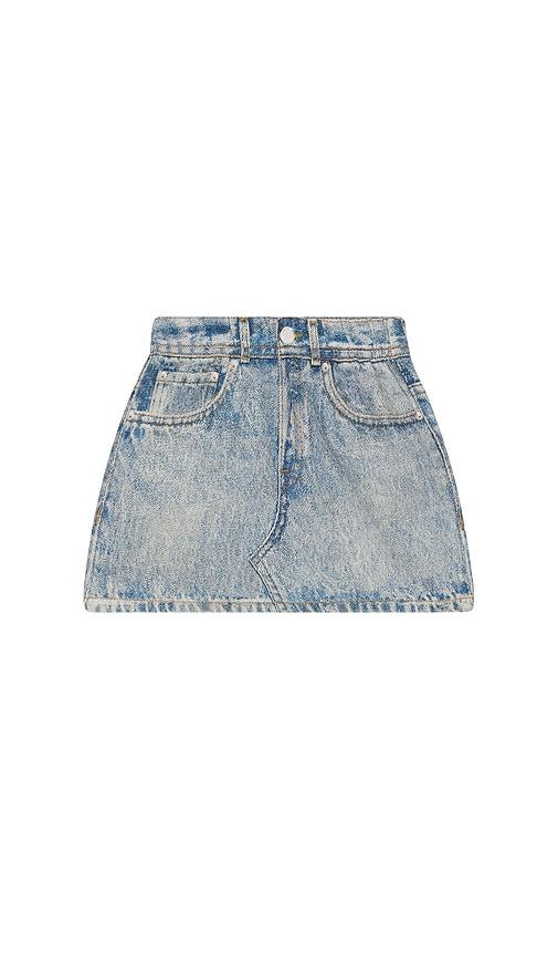 rag & bone mini miramar terry skirt in blue.