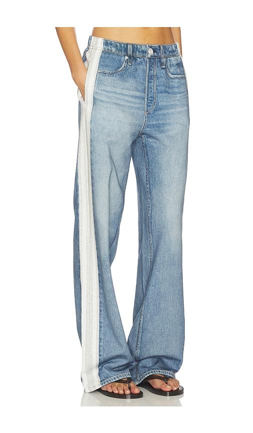 rag & bone miramar terry wide jeans in blue.