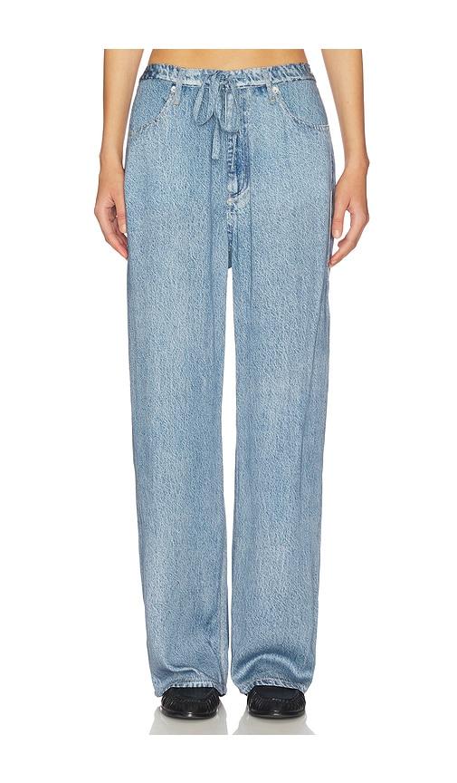 rag & bone rb miramar slink lounge pant in blue.