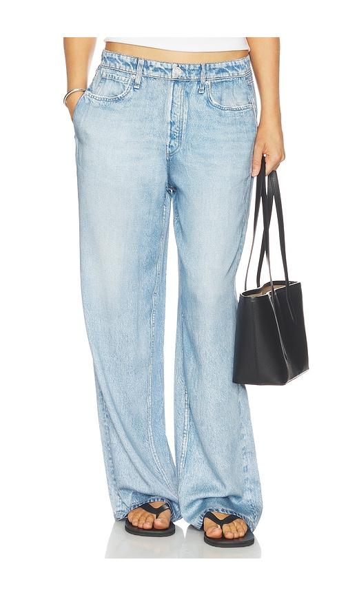rag & bone rb miramar slink wide leg pull on jeans in blue.
