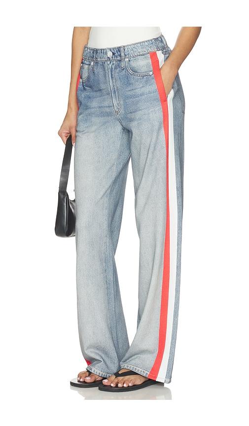rag & bone rb miramar terry track pant pull on in blue.
