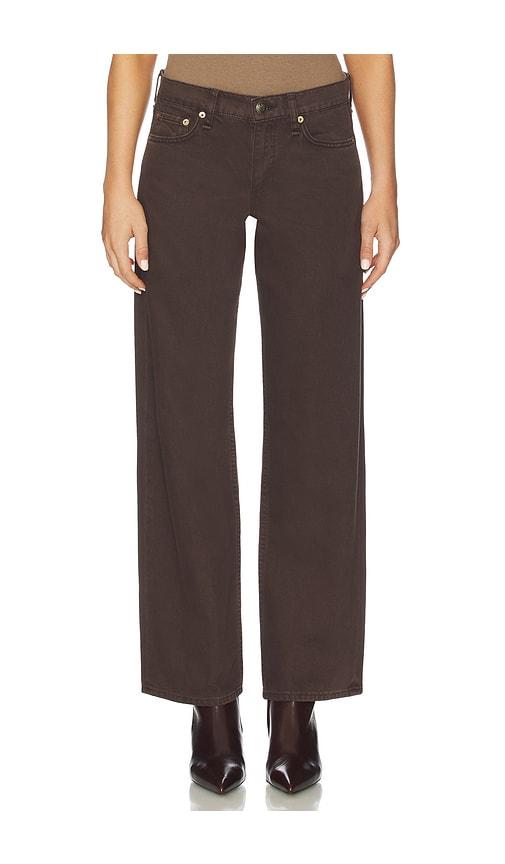 rag & bone saige low rise relaxed straight jeans in brown.