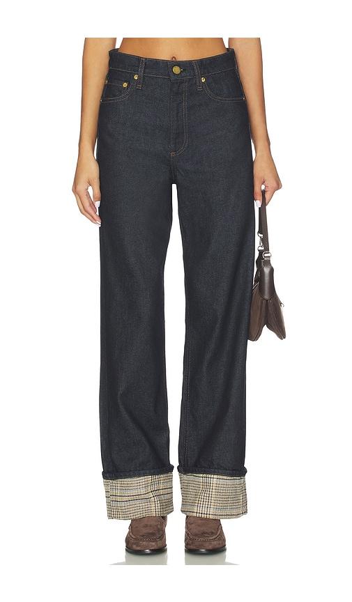 rag & bone shea ankle straight cuff jeans in blue.
