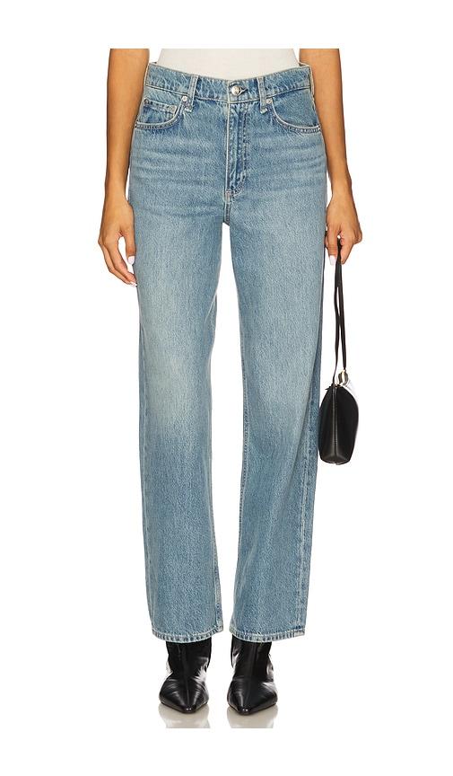 rag & bone shea ankle straight jeans in blue.