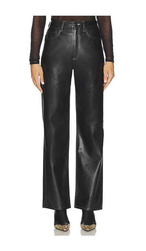 rag & bone shea faux leather straight pant in black.