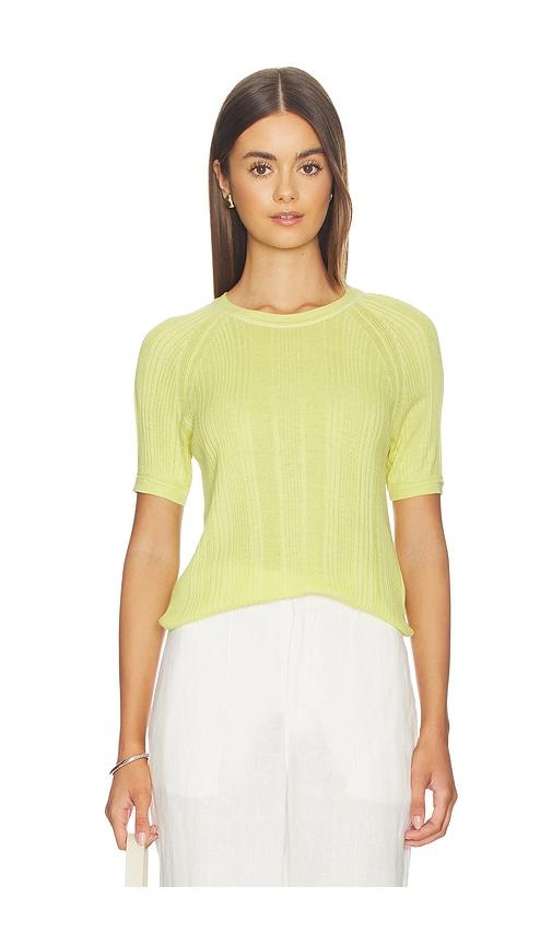 rag & bone teresa rib short sleeve in green.