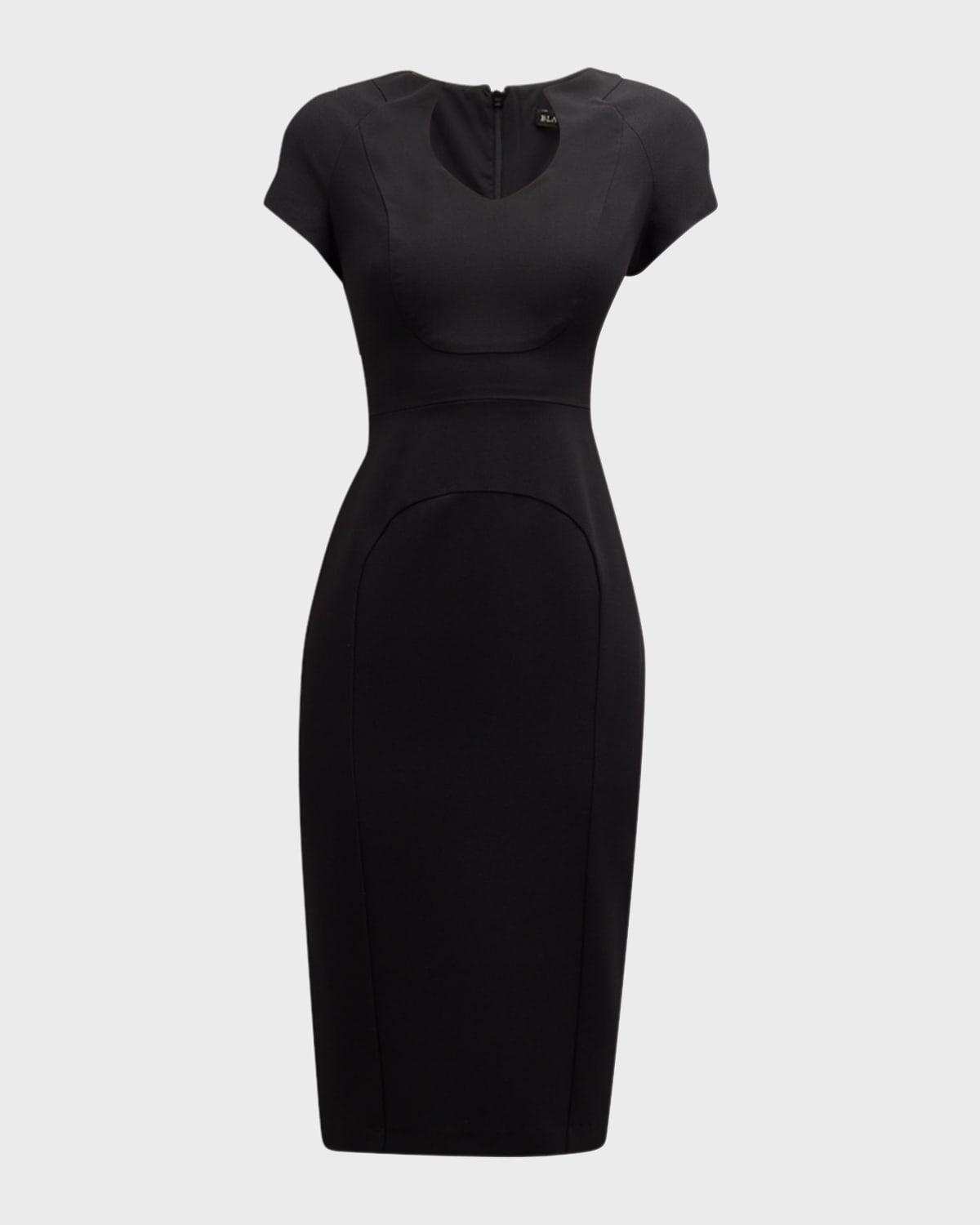 raglan-sleeve bodycon midi dress