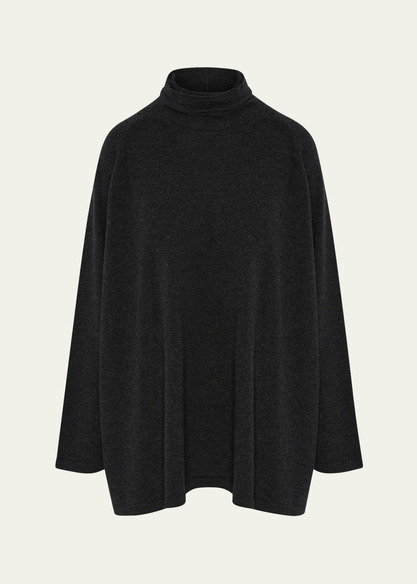 raglan-sleeve scrunch-neck sweater (long length)