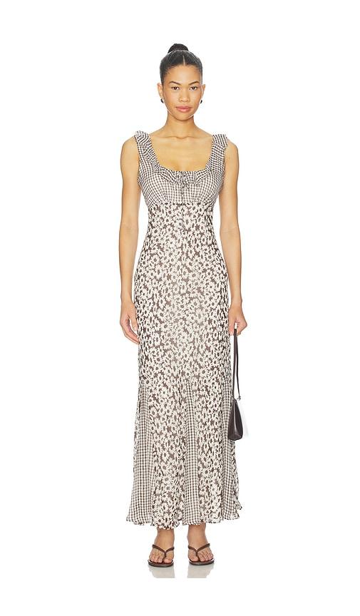 rails dahlia dress in brown,white.