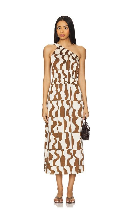 rails india midi dress in brown.