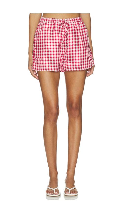 rails jenner short in red.